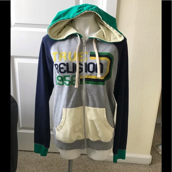 True religion color block sales hoodie